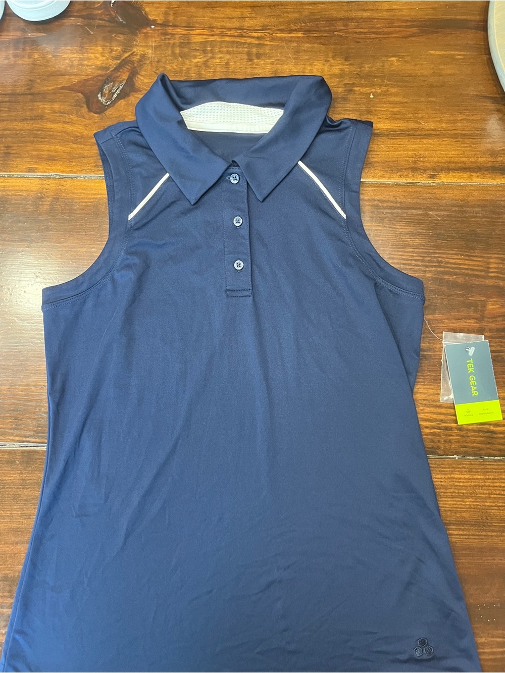 tek gear Navy Sleeveless Polo Golf Tank with Contrast Piping